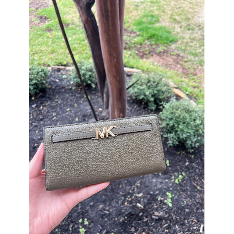 Michael Kors MK Reed Large Leather Credit Card Holder Flat Wallet Clutch Oliver