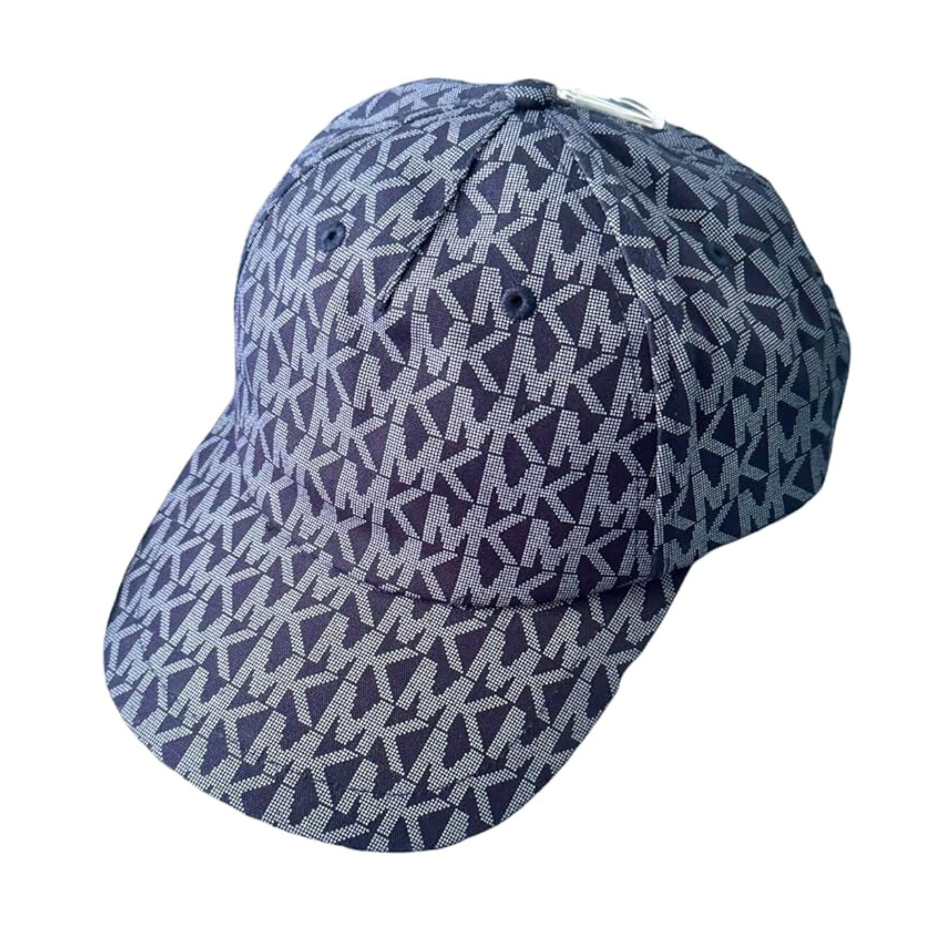 Michael Kors MK Signature Hat Logo Print Cotton Baseball Cap, Navy