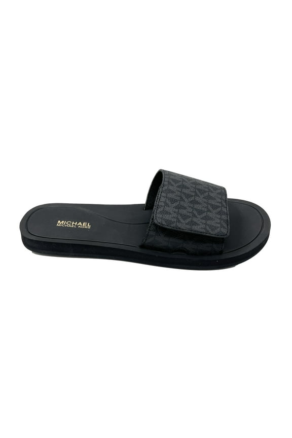 MK Signature Logo Print Wade Slide (Black, 8M)