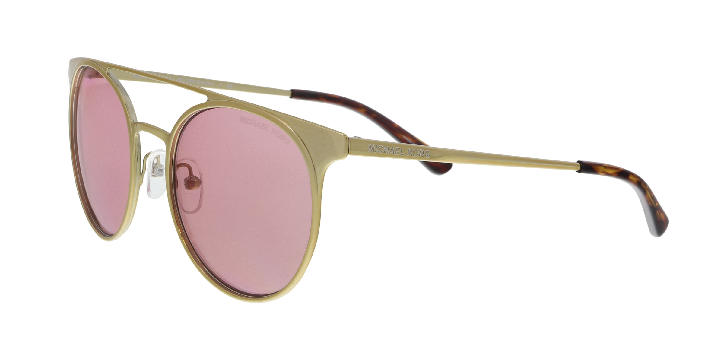 Michael Kors MK1030 116884 Shiny Pale Gold Round Sunglasses for Womens - image 1 of 5