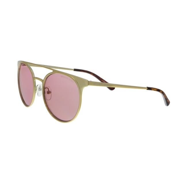 Michael Kors MK1030 116884 Shiny Pale Gold Round Sunglasses for Womens