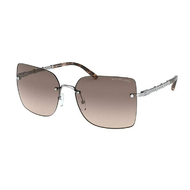 Michael Kors MK1057 AURELIA 100113 60M Silver/Brown Gradient Square Sunglasses For Women+FREE Complimentary Eyewear Care Kit