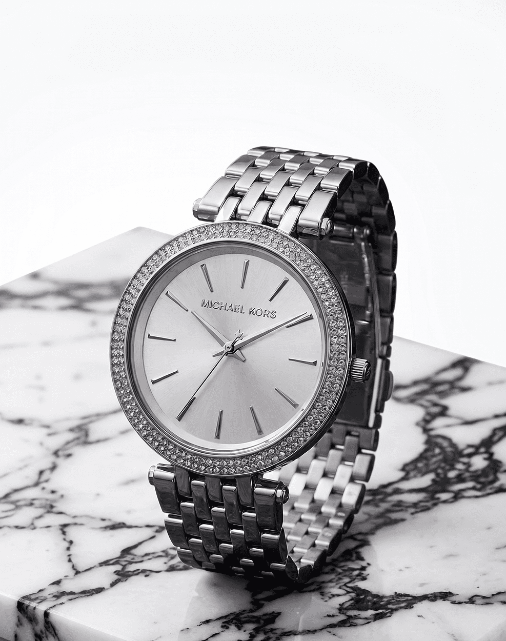 Michael Kors, Darci Pavé Stainless Steel Bracelet Watch, Silver