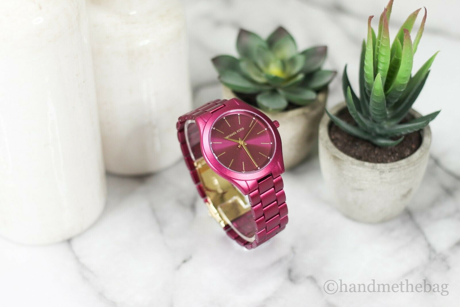 Michael Kors (MK4505) Slim Runway Three-Hand Berry Tone 