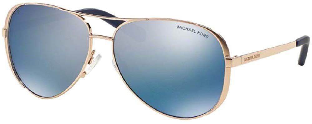 Michael Kors MK5004 CHELSEA Aviator 100322 59M Rose Gold-Tone/Purple Mirror Polarized Sunglasses For Women +FREE Complimentary Eyewear Care Kit - image 1 of 3