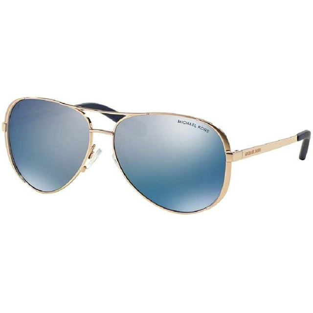 Michael Kors MK5004 CHELSEA Aviator 100322 59M Rose Gold-Tone/Purple Mirror Polarized Sunglasses For Women +FREE Complimentary Eyewear Care Kit