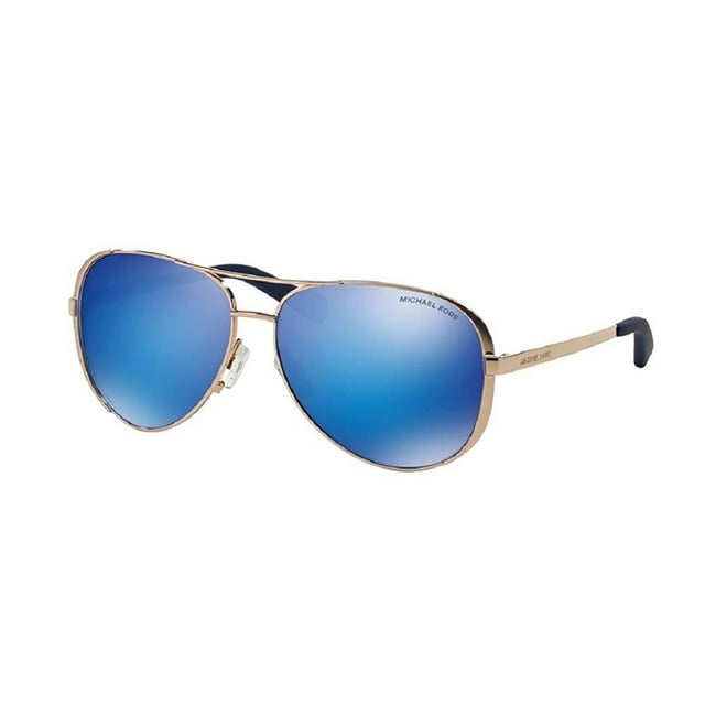 Michael Kors MK5004 CHELSEA Aviator 100325 59M Rose Gold-Tone/Blue Mirror Sunglasses For Women +FREE Complimentary Eyewear Care Kit