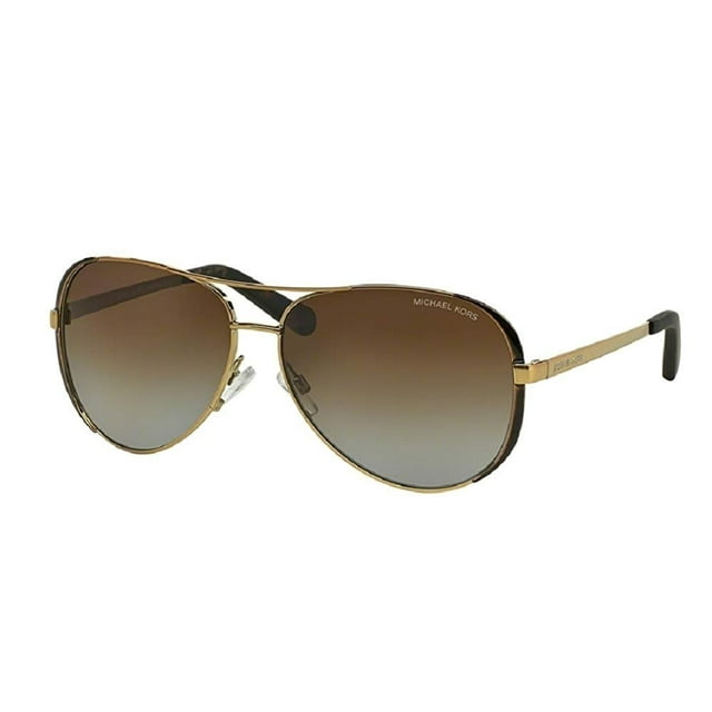 Michael Kors MK5004 CHELSEA Aviator 1014T5 59M Gold/Dark Chocolate Brown/Brown Gradient Polarized Sunglasses For Women +FREE Complimentary Eyewear Care Kit