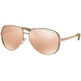 thumbnail image 1 of Michael Kors MK5004 CHELSEA Aviator 1017R1 59M Rose Gold/Taupe/Rose Gold Flash Sunglasses For Women +FREE Complimentary Eyewear Care Kit, 1 of 4