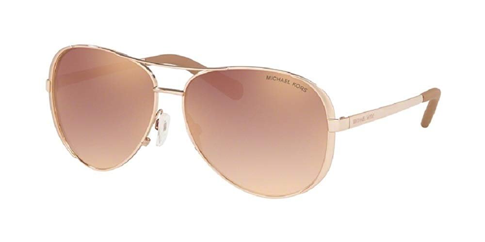 Michael Kors MK5004 CHELSEA Aviator 11086F 59M Rose Gold/Rose Gold Gradient Flash Sunglasses For Women +FREE Complimentary Eyewear Care Kit - image 1 of 5