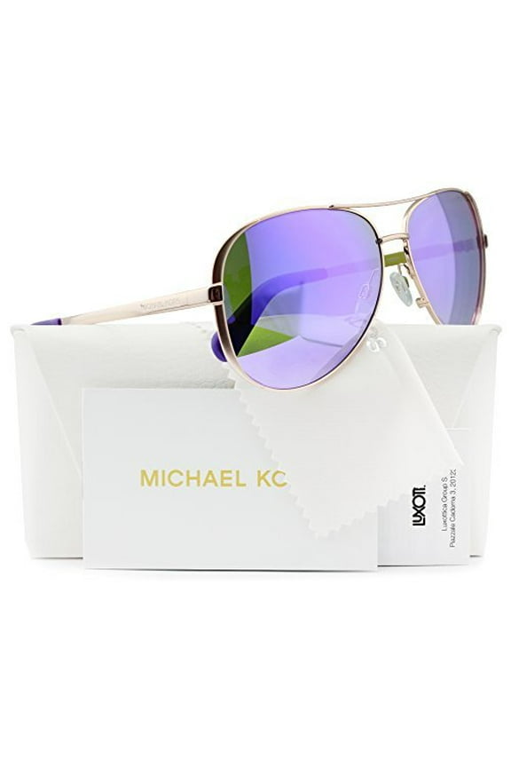 MK5004 Chelsea Aviator Sunglasses Rose Gold w/Purple Mirror (1003/4V) MK 5004 10034V 59mm Authentic