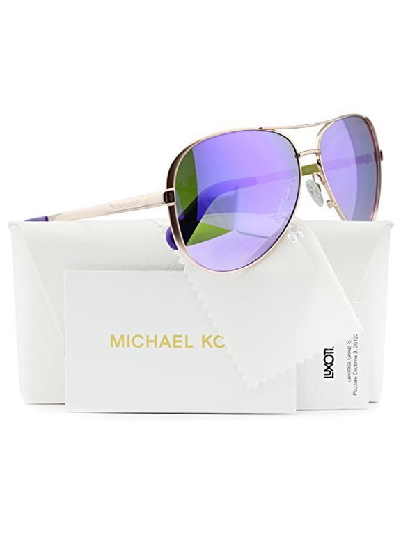 MK5004 Chelsea Aviator Sunglasses Rose Gold w/Purple Mirror (1003/4V) MK 5004 10034V 59mm Authentic
