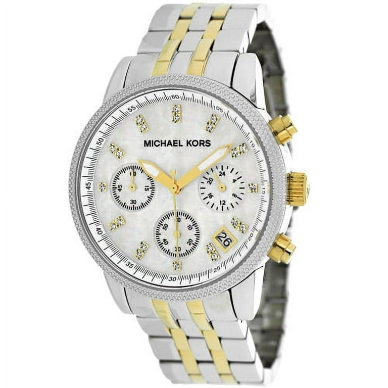 Michael Kors MK5057 Women s Two Tone Chronograph Watch Walmart
