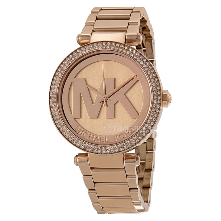 MICHAEL KORS WOMEN\'S ROSE GOLD LOGO CRYSTALS WATCH MK5865 Michael Kors MK5865 Parker Rose Gold Tone Glitz Dial  main image 4