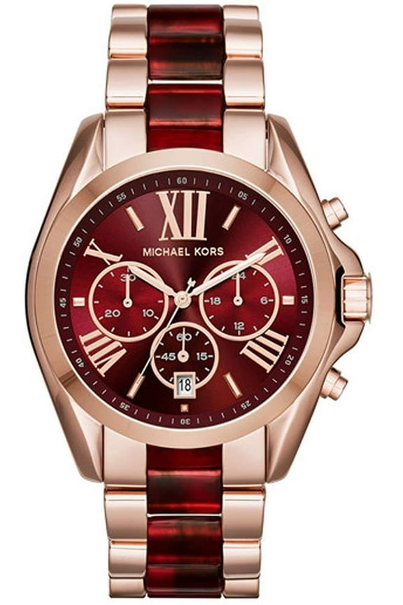 MK6270 Bradshaw Burgundy Red Chronograph Wrist Watch for Women