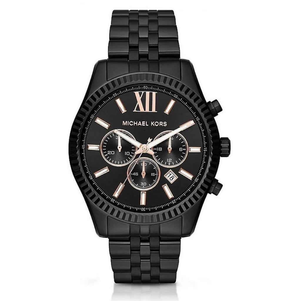 Michael Kors MK8467 Lexington Chronograph Black Dial Black 