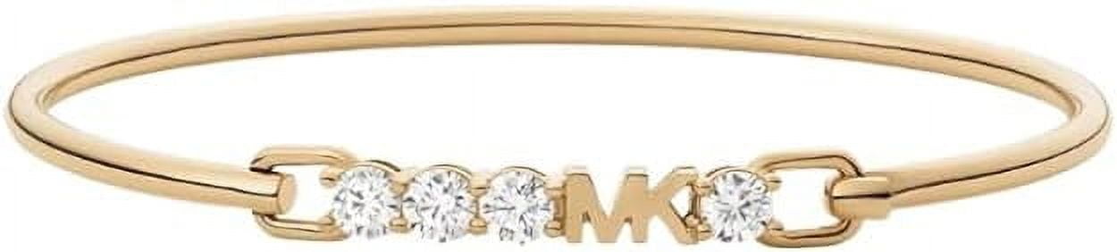 Michael Kors MKJ7316710 Gold Tone Crystal MK Logo Stainless Steel Women's Bangle Bracelet