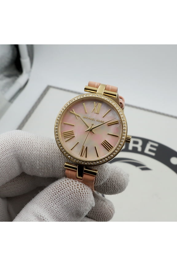 Maci Gold-Tone Steel Pink MOP Dial Ladies Quartz Watch MK2790