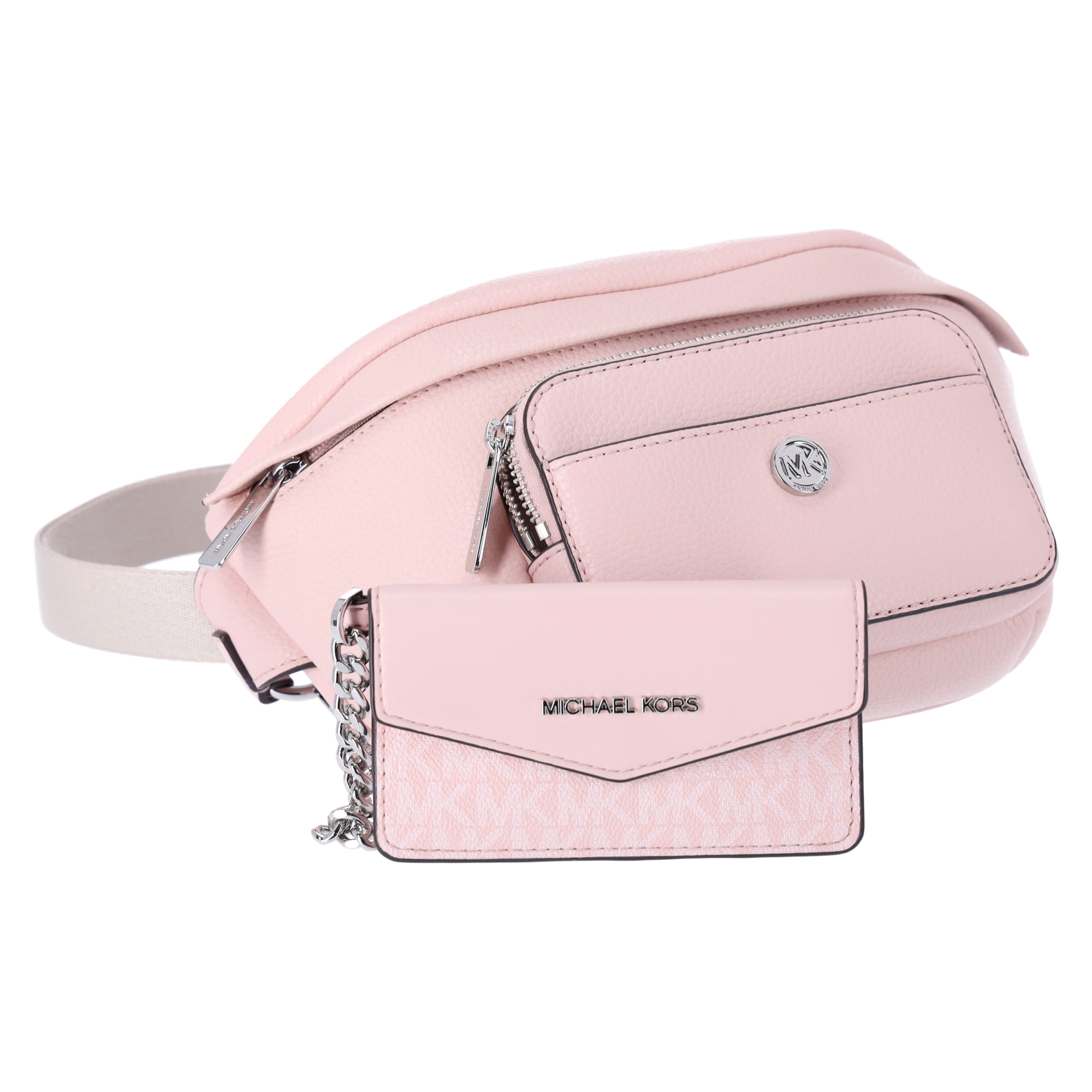 Michael Kors Maisie Large Pebbled Leather 2 in 1 Sling Pack Powder Blush