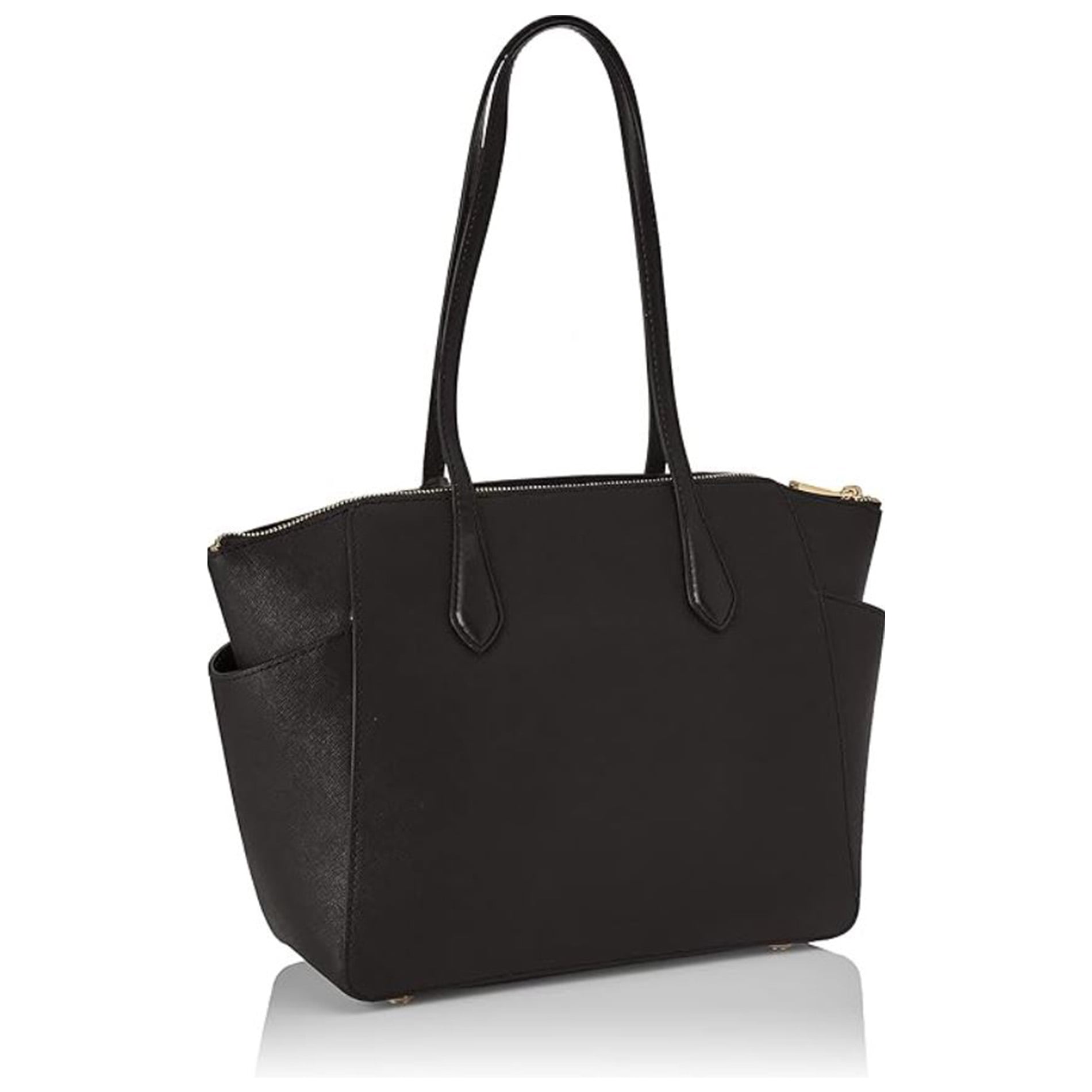 Michael Kors Marilyn Medium Top-Zip Tote Bag, Gold-Tone Hardware/Black