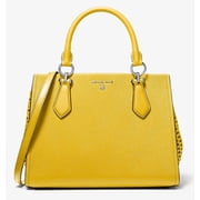 Michael Kors Marilyn Medium Leather Satchel, Bright Dandelion