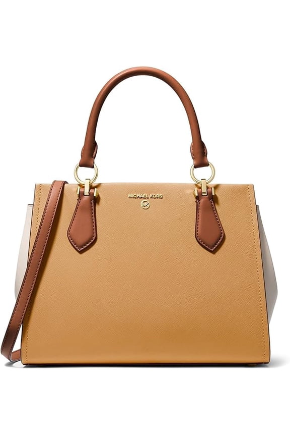 Marilyn Medium Satchel, Pale Peanut/Luggage