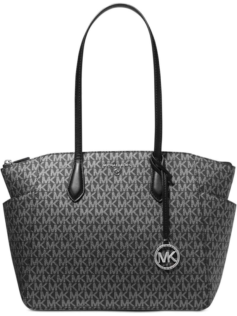 Michael Kors Marilyn Medium Signature Logo Tote Bag, Black/Silver