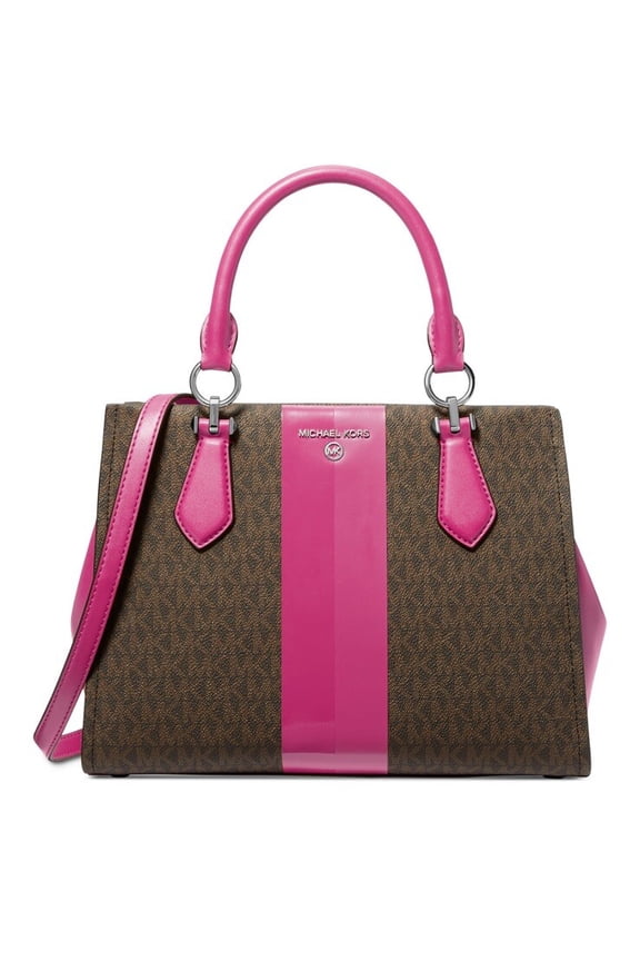 Marilyn Medium Signature Satchel, Deep Fuchsia