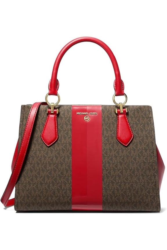 Medium Monogram Satchel Bag - Crimson
