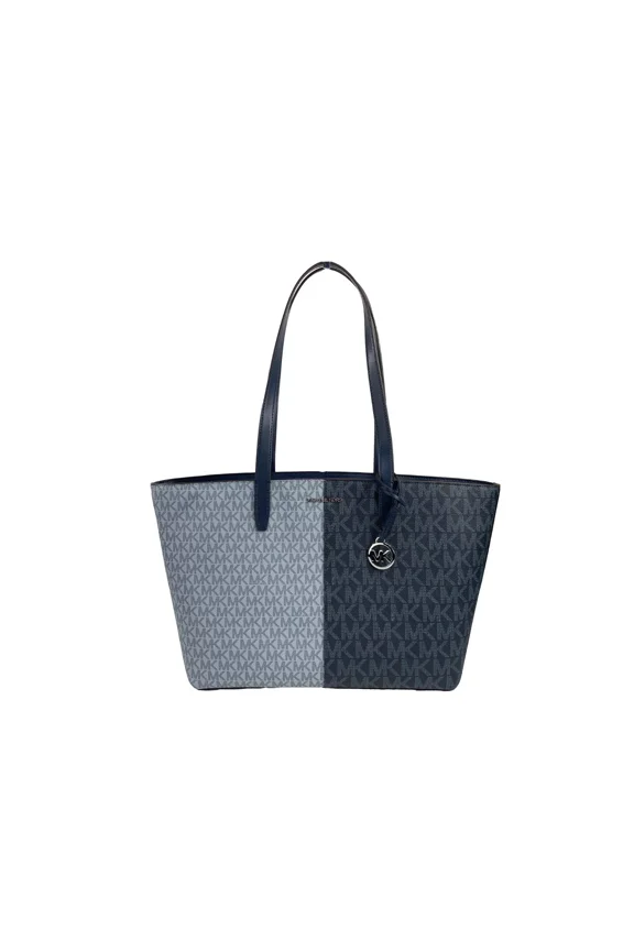 Jet Set Travel Medium Top Zip Tote Navy Multi MK Signature