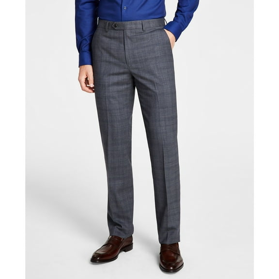 Michael Kors Mens Wool-Blend Dress Pants Slacks, Grey, 38W x 34L