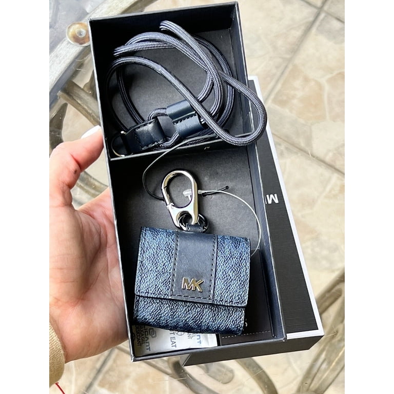 Michael Kors Men Women's Airpod Case Unisex Black with Lanyard