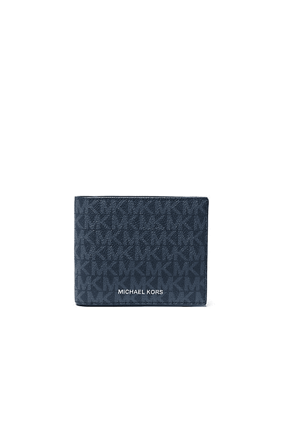 Men's 3 In 1 Cooper Logo Billfold Wallet With Passcase MK $198 (Admiral Blue Signature)