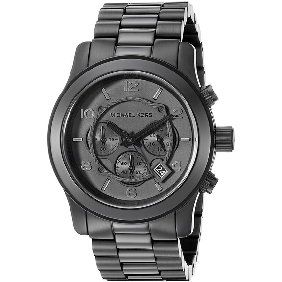 Michael Kors Men's 45mm Black Steel Bracelet Case Quartz Chronograph Watch MK8157