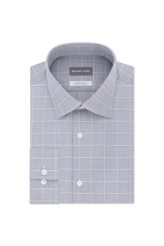 Men's Airsoft Glen Plaid Regular Fit Button-Down Shirts, Red Over Blue, 17/36-37