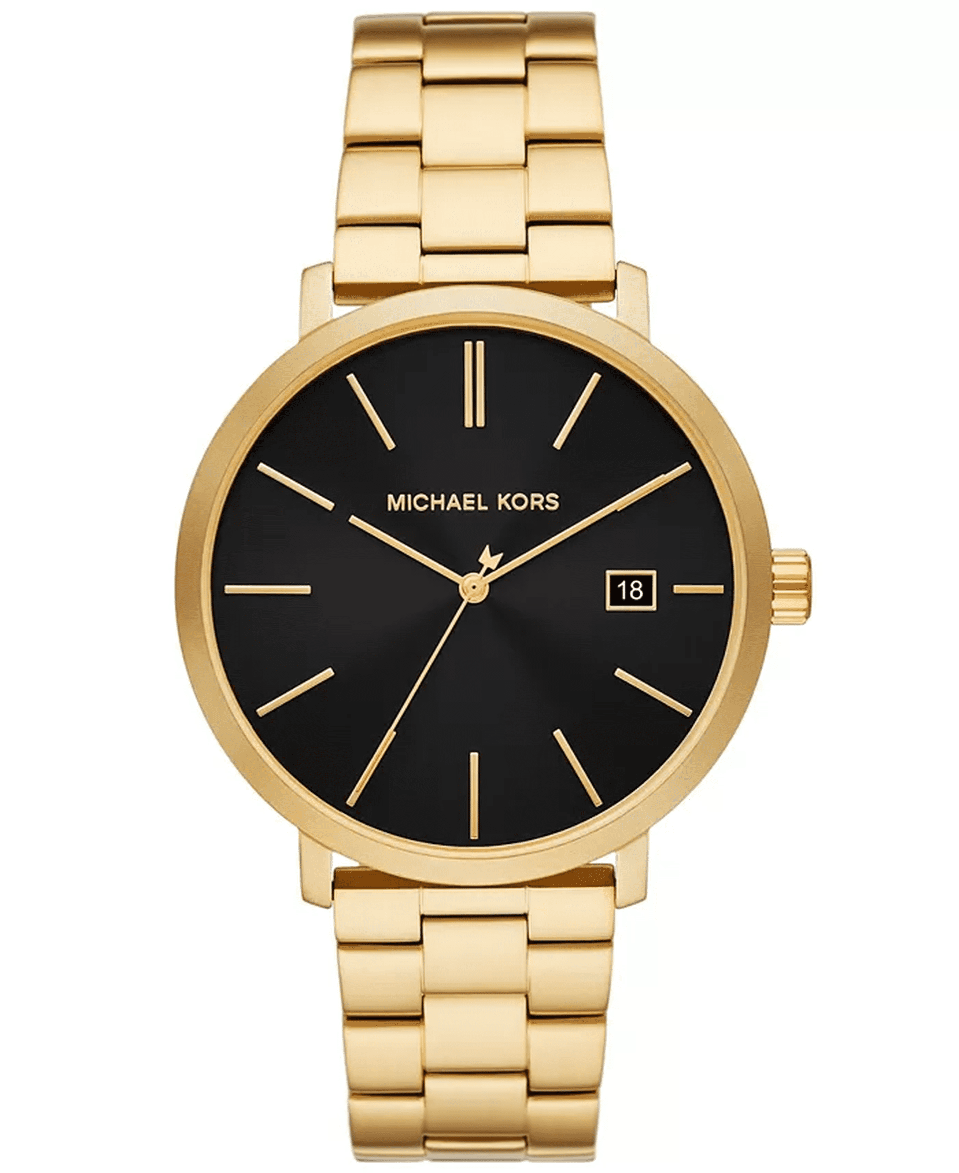 マイケル Michael Kors Men's Blake Three-Hand Date Gold-Tone Stainless Steel