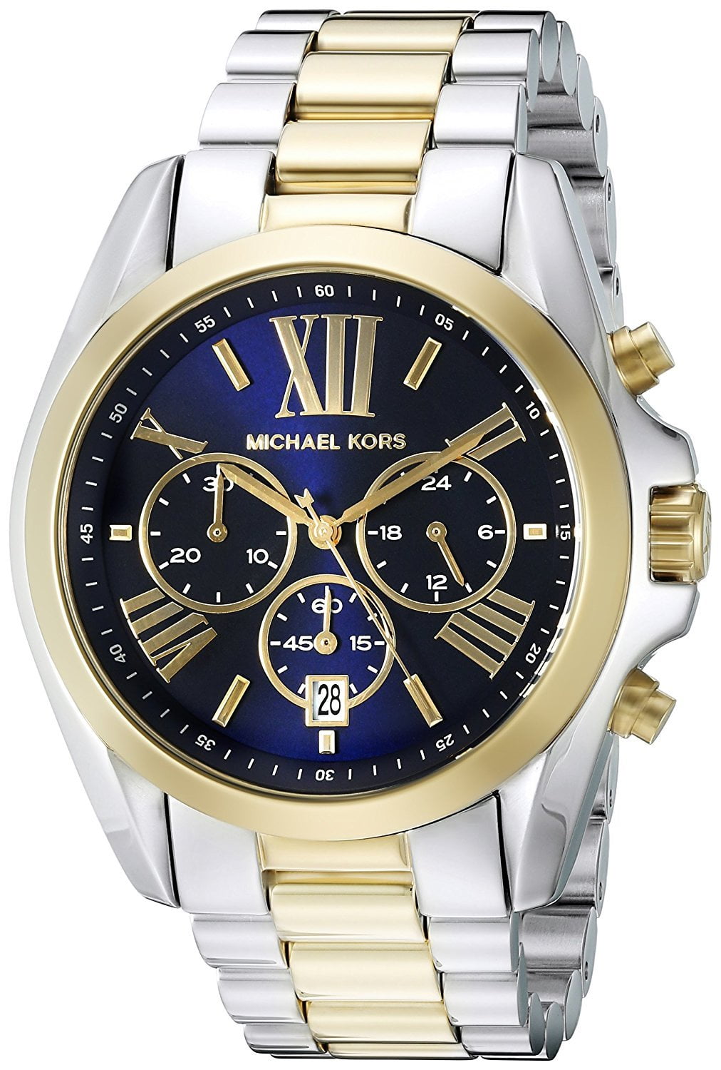 Michael Kors Ladies Watch Slim Runway Two Tone Blue MK3479  Watches   Crystals