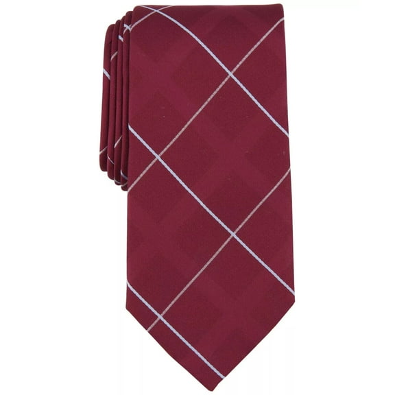 Michael Kors Men's Burgundy Grid Tie One Size Necktie
