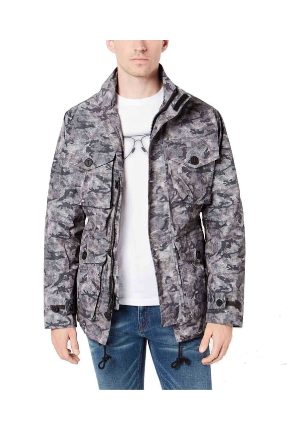 Mens Camo Field Jackets, Camo Grey, Medium