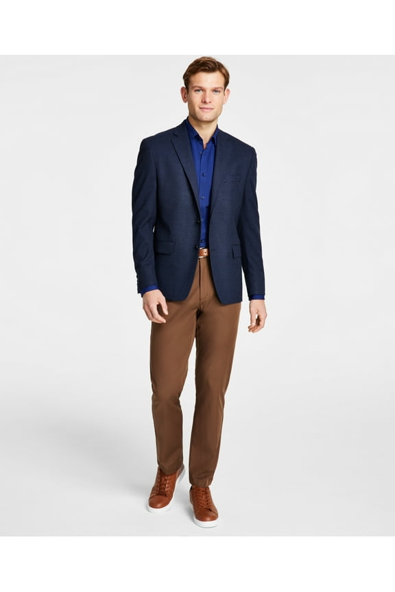 Men's Classic Fit Check Sport Coat Blue 38S