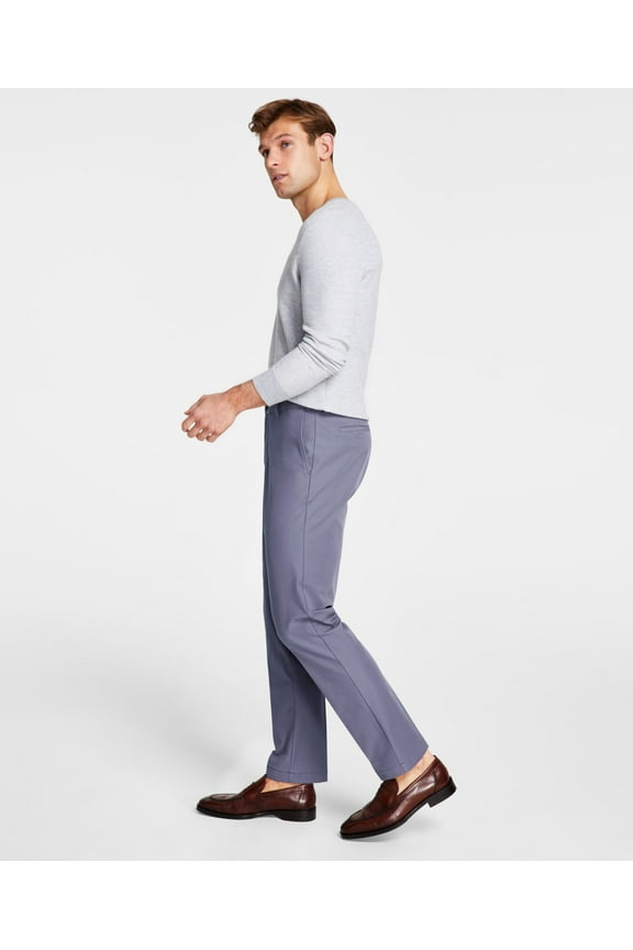 Men's Classic Fit Cotton Performance Dress Pants Blue 38 x 32