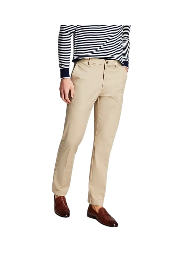 Men's Classic Fit Cotton Stretch Performance Pants - Beige