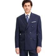 Michael Kors Mens Classic-Fit Double-Breasted Suit Jacket 50 R Navy Pinstripe