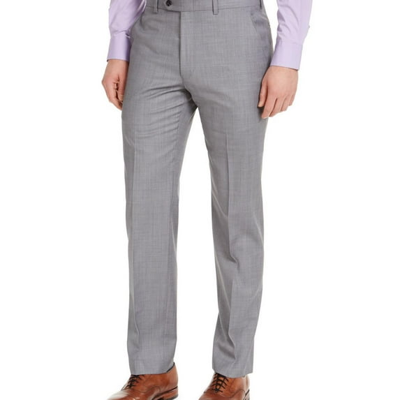 Michael Kors Mens Modern Fit Airsoft Stretch Casual Trouser Pants, Grey, 32W x 32L