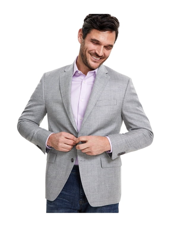 Men's Classic-Fit Wool Blend Sport Coat Blazer 54 R Grey Cream