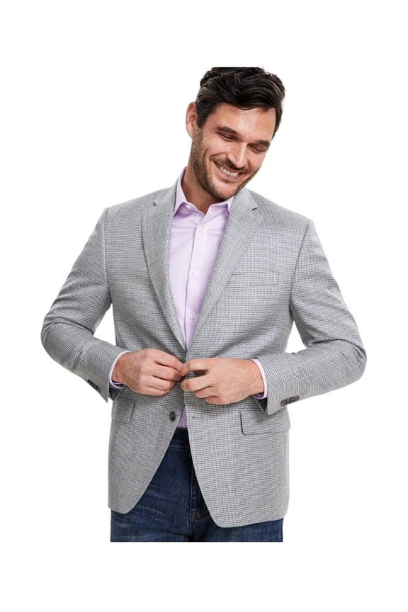 Men's Classic-Fit Wool Blend Sport Coat Blazer 54 R Grey Cream