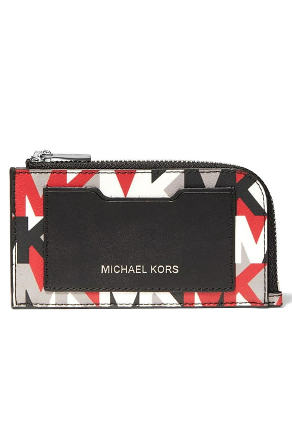 Men's Cooper Graphic Logo Zip-Around Card Case (Crimson)