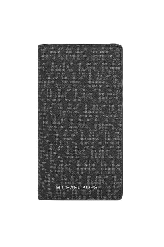 Men's Cooper Large Logo Snap Bi-Fold Card Case Wallet (Black)