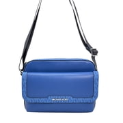 Michael Kors Men's Cooper Medium Pebbled Leather and Signature Logo Camera Crossbody Bag Galaxy Blue
