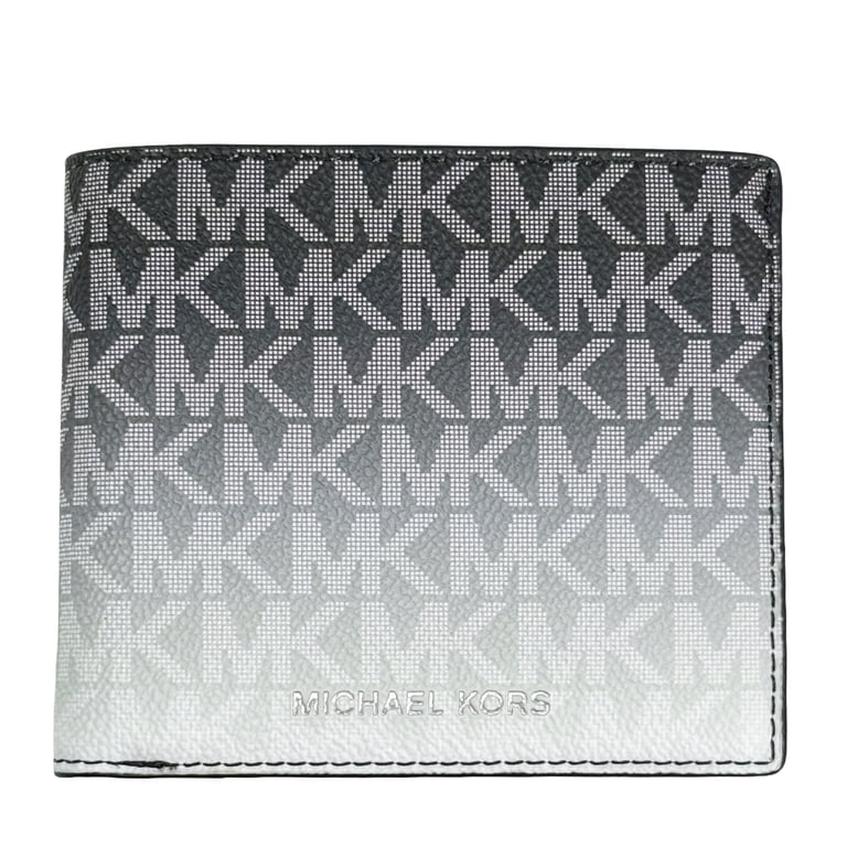 Michael Kors Mens Slim Leather Card Case Wallet (Grey Saff  Michael Kors Men\'s Metallic Gray Wallet main image 2